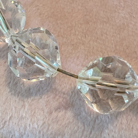 Vintage Faceted High Quality Crystal Bangle Bracelet Unique Cut Beaded Wire - Picture 6 of 9